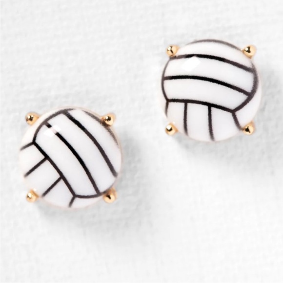 Plunder Jewelry - Plunder White Volleyball Stud Earrings